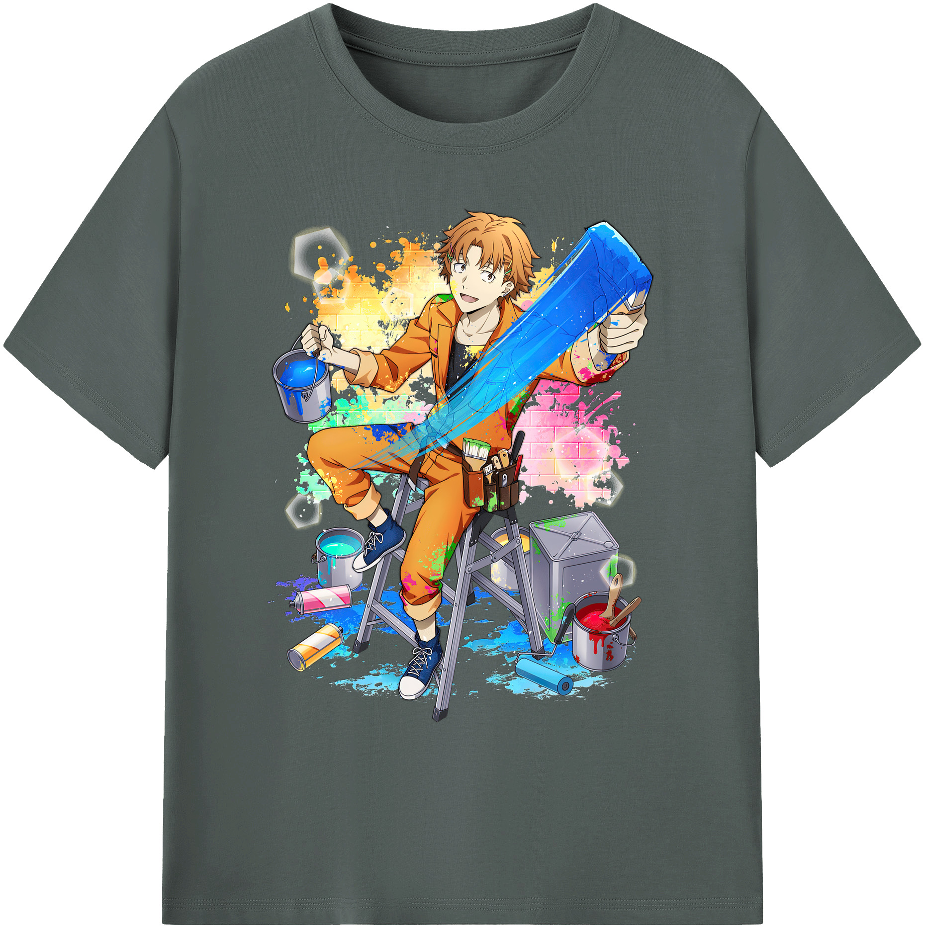 （画像用） 文豪ストレイドッグス Bungo Stray Dogs 綿100％ メンズ半袖Tシャツ｜肌触りやわらか＆通気性